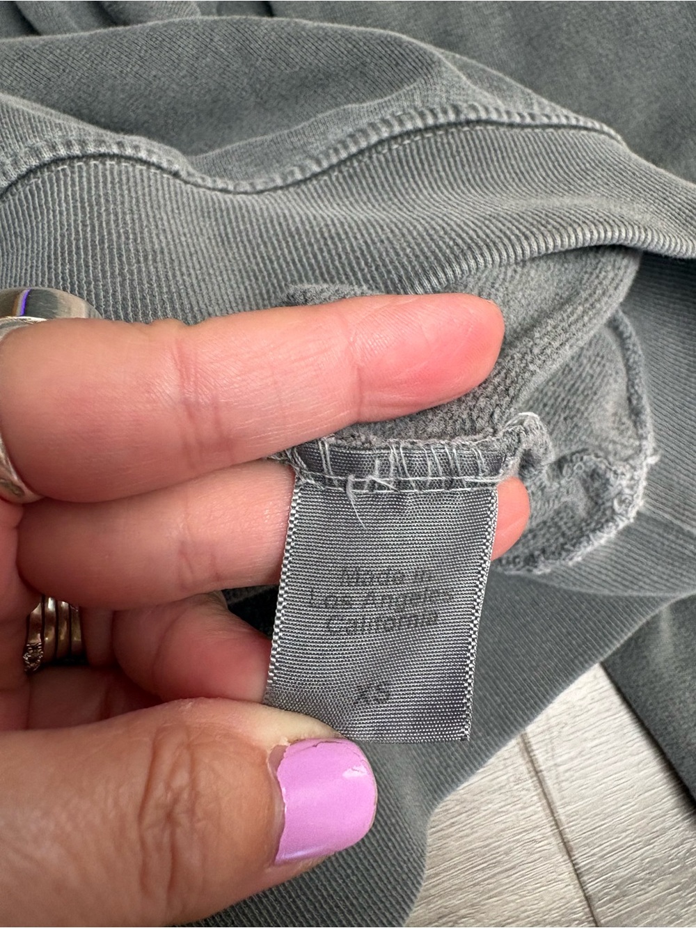 Clare V. Washed Gray Ruffle Sweatshirt - Picture 5 of 6